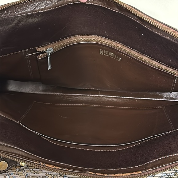 SOLD Fendi FF Logo Intrecciato Leather Shoulder Bag - Picture 13 of 17